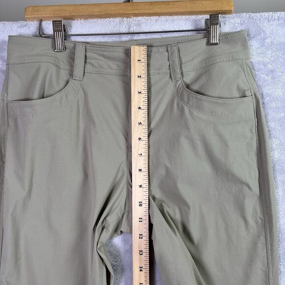 Eddie Bauer Hiking Pants Women's 8 Tan Pockets Nylon Belt Loops Button Ankles - Picture 5 of 15